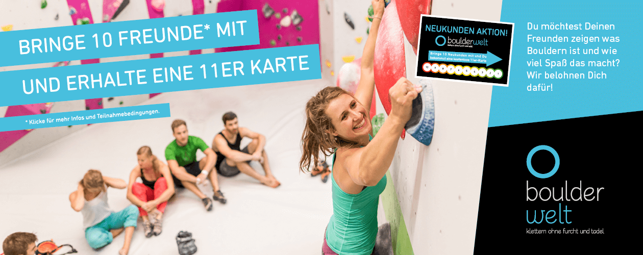 Neukunden Bonus-Karte in der Boulderwelt Regensburg