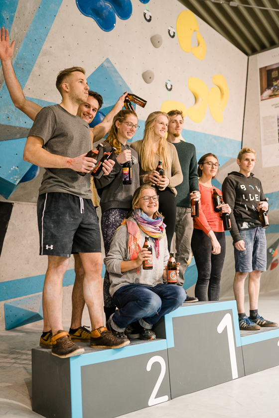 die Tagessieger der dritten und letzten Runde Soulmoves Süd in der Boulderwelt Regensburg.