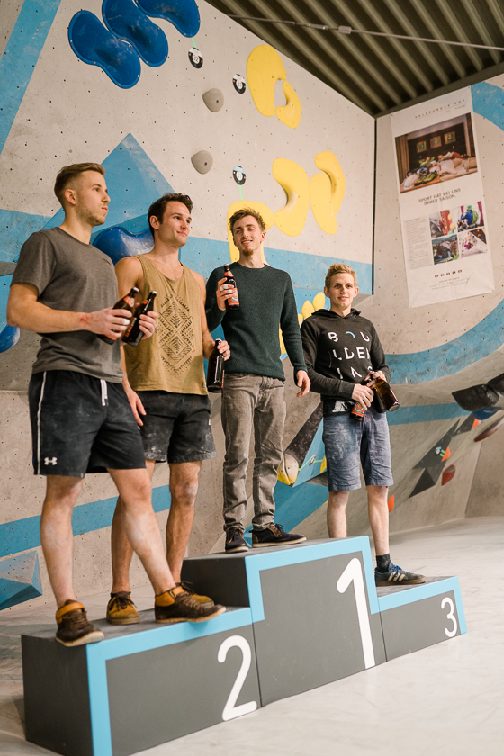 die Tagessieger der dritten und letzten Runde Soulmoves Süd in der Boulderwelt Regensburg.