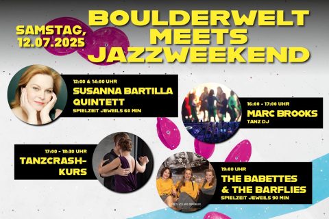 Jazzweekend geht bouldern am 12.07. in der Boulderwelt Regensburg