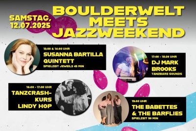 Jazzweekend geht bouldern am 12.07. in der Boulderwelt Regensburg