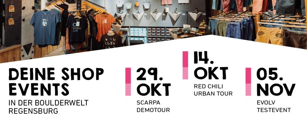 Unsere Shopevents in der Boulderwelt 