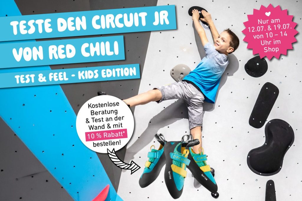 Kinderkletterschuhe in der Boulderwelt Regensburg testen