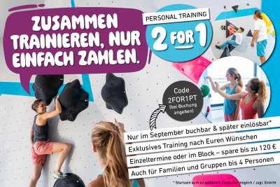 2for1 Deal für alle Personal Trainings